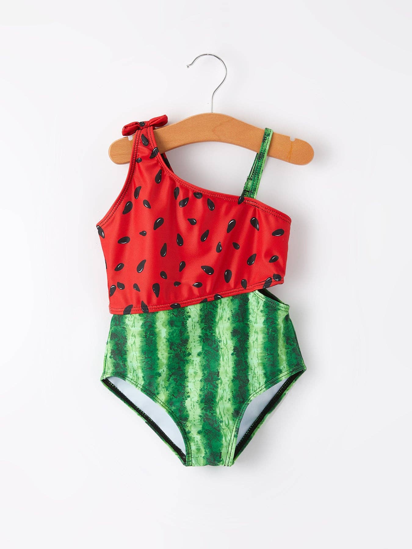Girls Watermelon Irregular Sling Swimsuit: 5