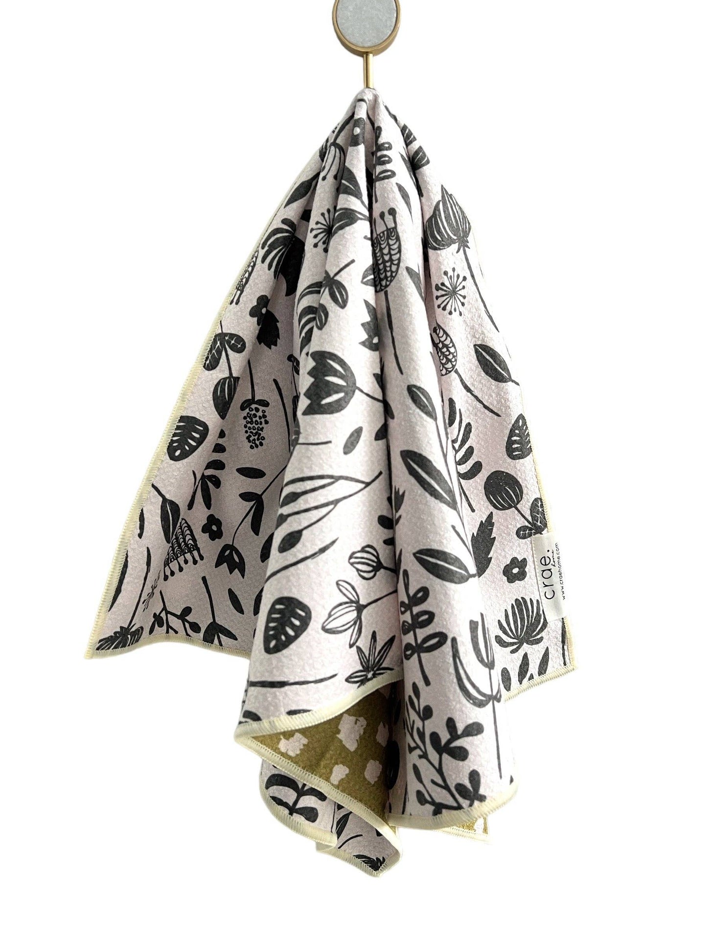 Vintage Highway: Reversible Hand Towel: Cream/Pea Green / Hand Towel