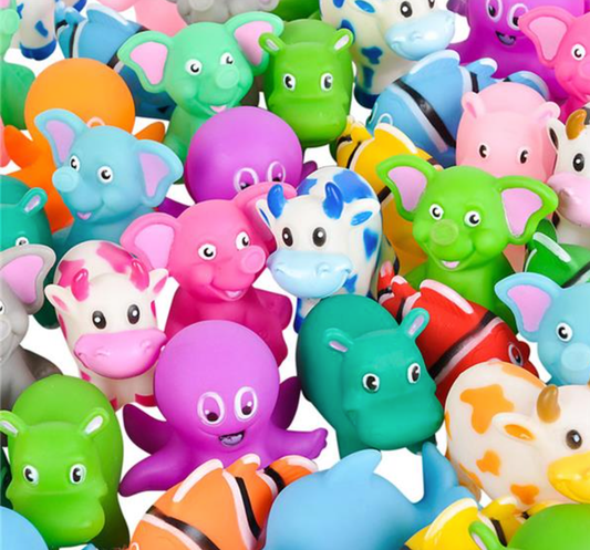 2" RUBBER ANIMAL MIX 72PCS/UNIT LLB kids toys