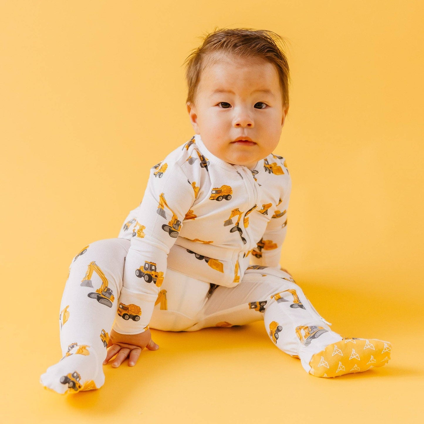 Bamboo Zip-Up Footie Pajama - Dozer: Newborn