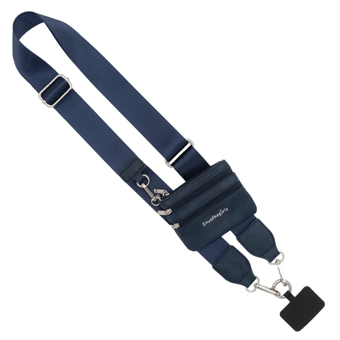 Clip & Go Phone Lanyard with Pouch - Neutral Collection: Navy