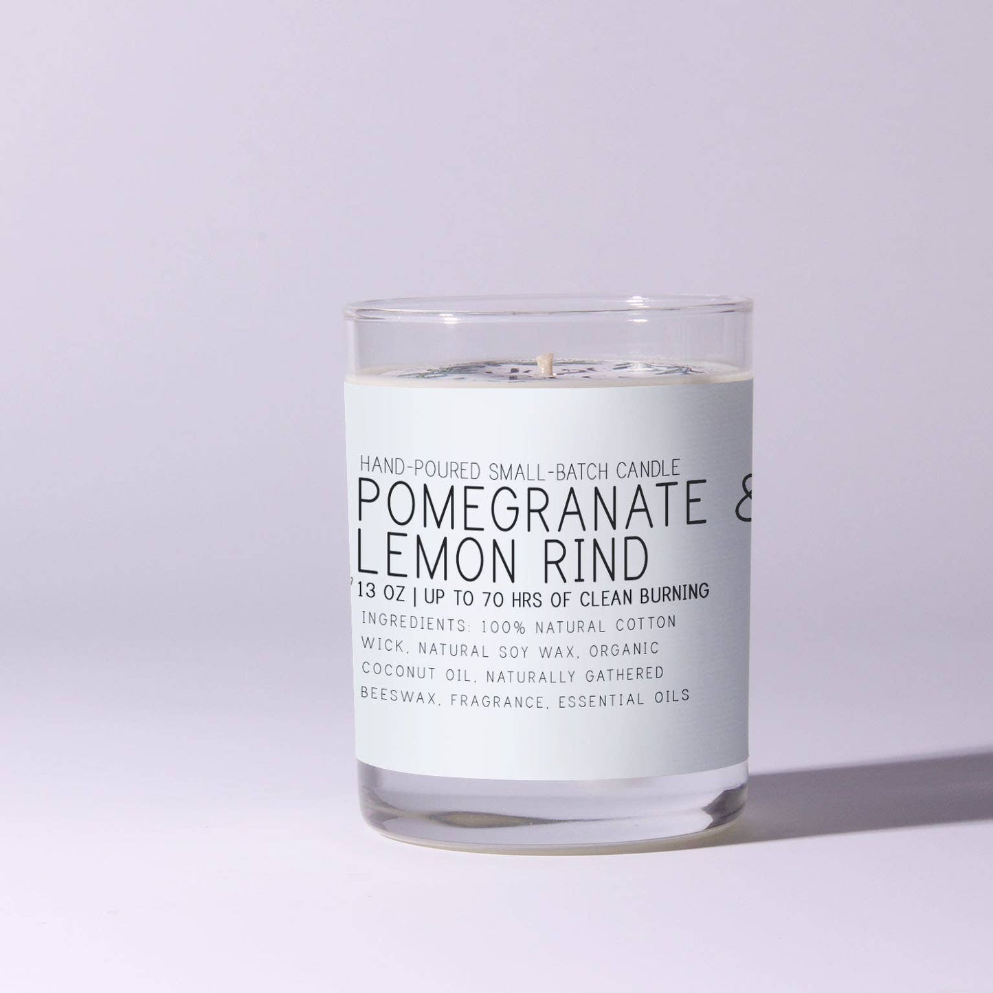 Pomegranate & Lemon Rind - Just Bee Candles: 7 oz (up to 40 hrs of clean burning)