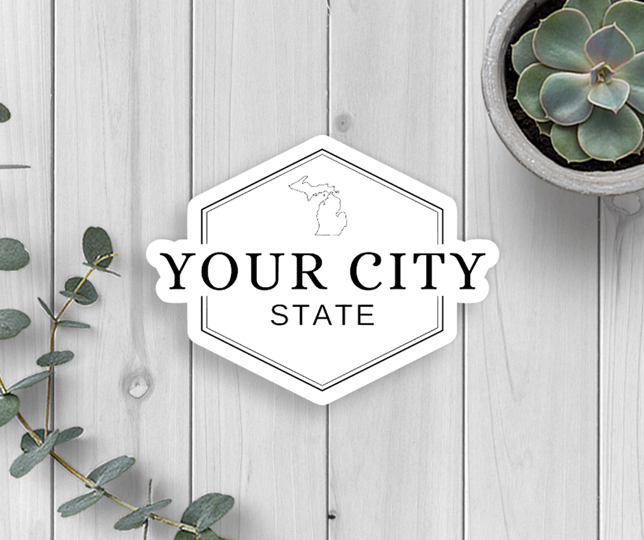Custom City State Vinyl Sticker