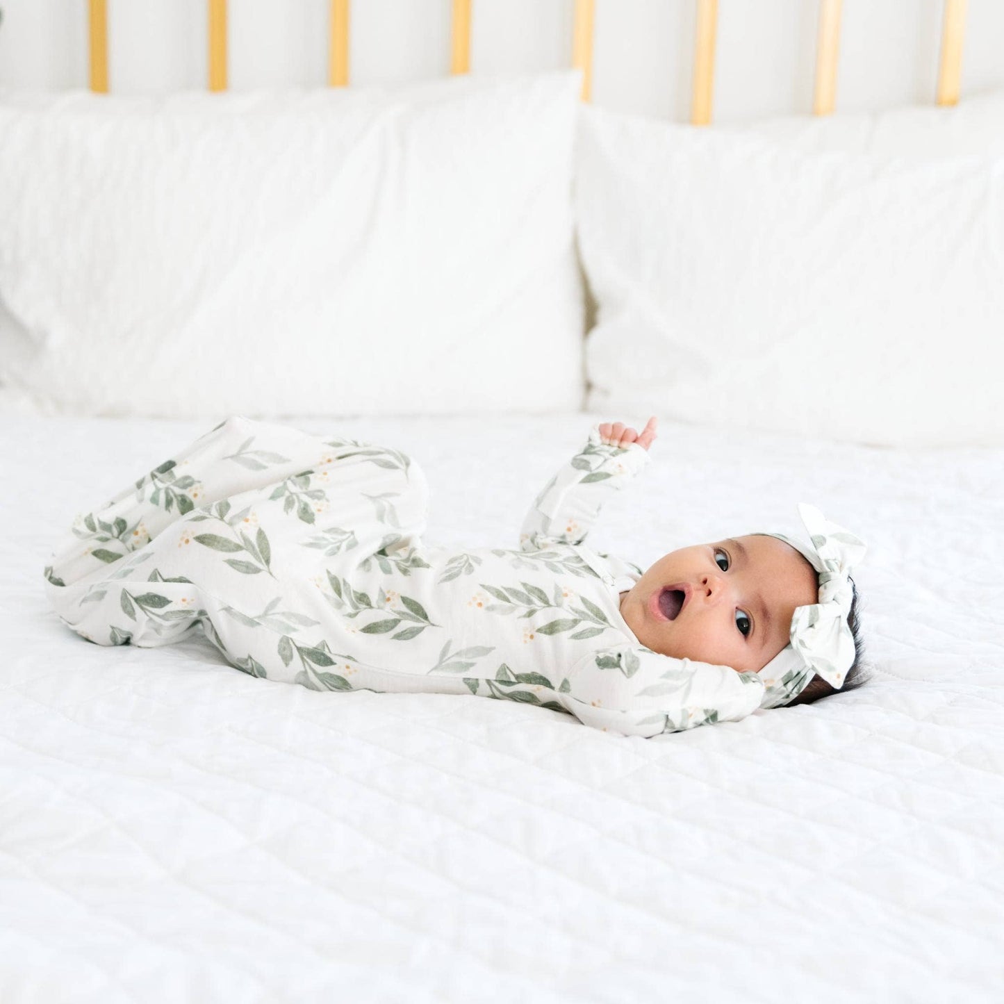 Newborn Knotted Gown - Fern