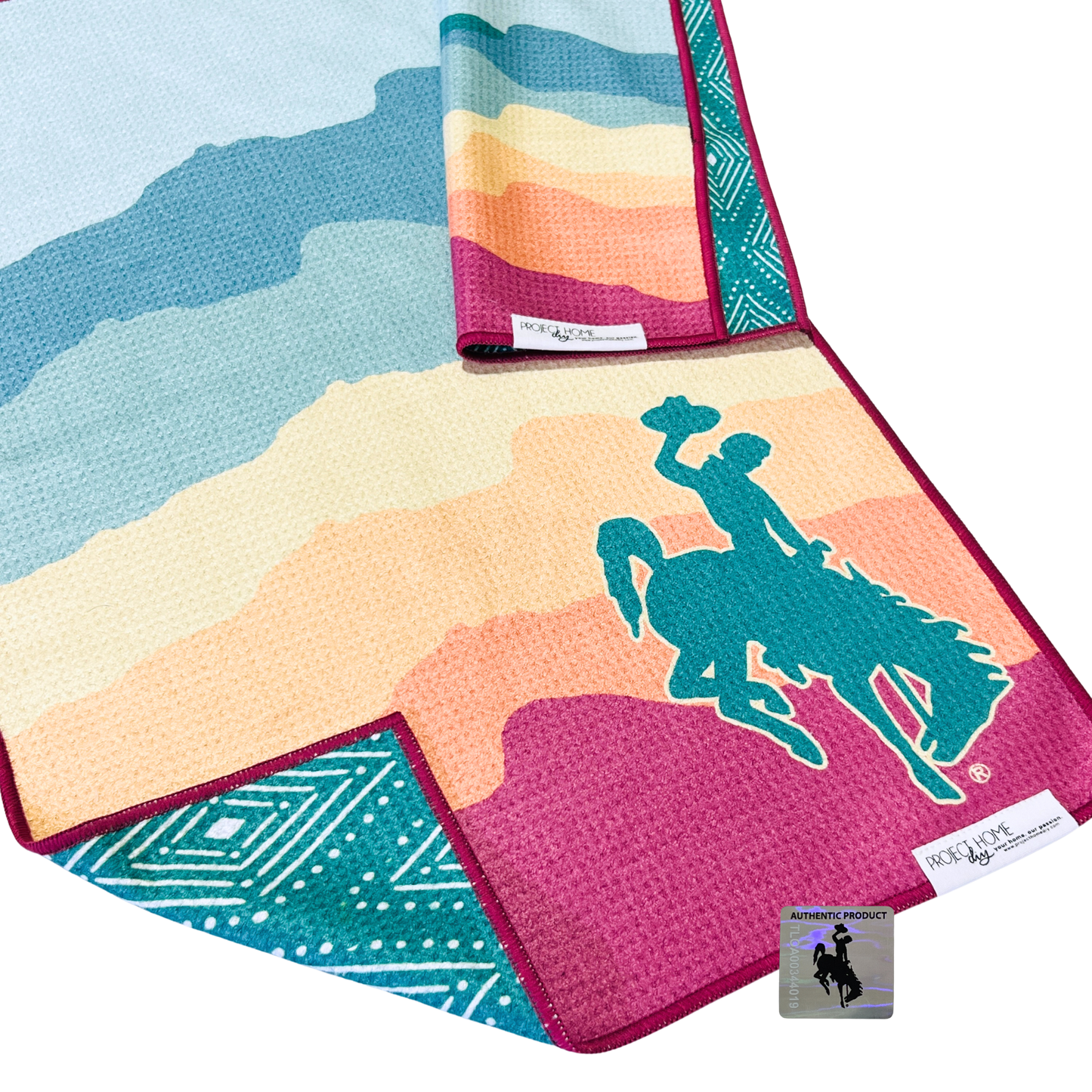 Summer Wyoming Cowboy | Waffle Weave Microfiber Towels Kitchen & Bath: Hand Towel