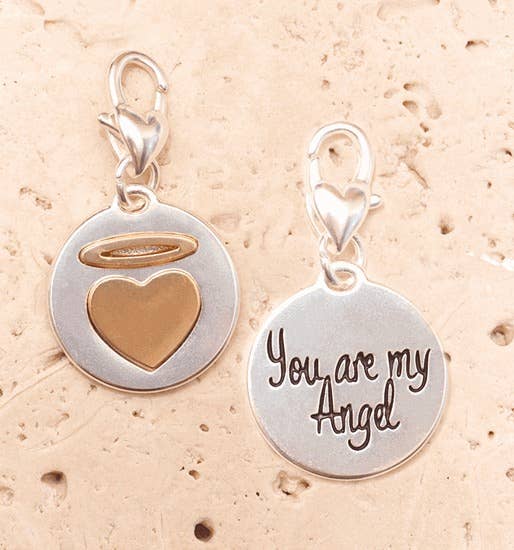 Halo Heart “my Helper”- Silver 2-tone Medallion