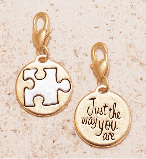 Puzzle “autism Awareness”- Gold 2-tone Medallion - AMANDA BLU