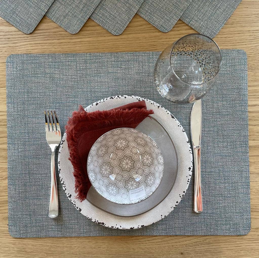 Novotela Texture Placemat Rectangular, Round, Stone: Caramel / Rectangular