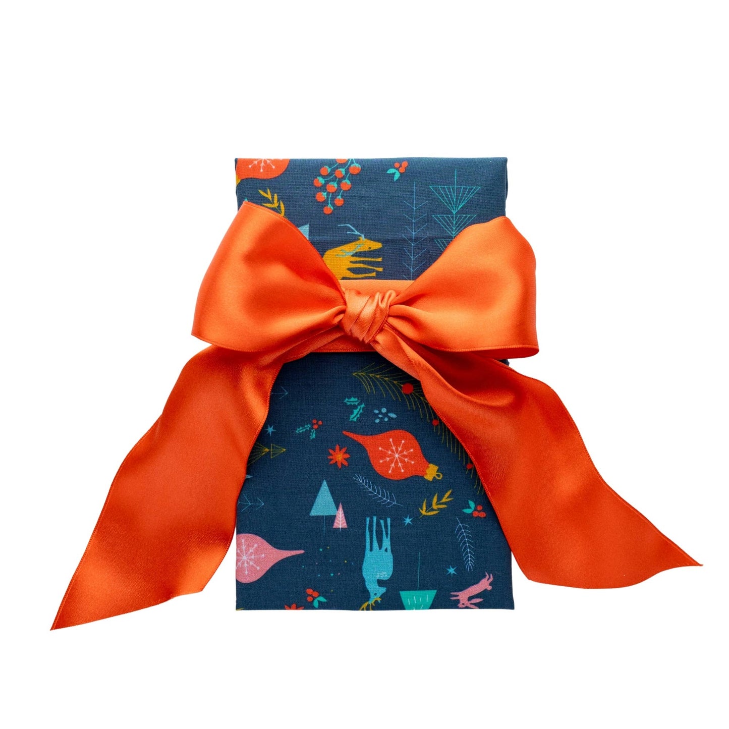 Reusable Fabric Gift Wrap, Winter Wonderland, Organic Cotton