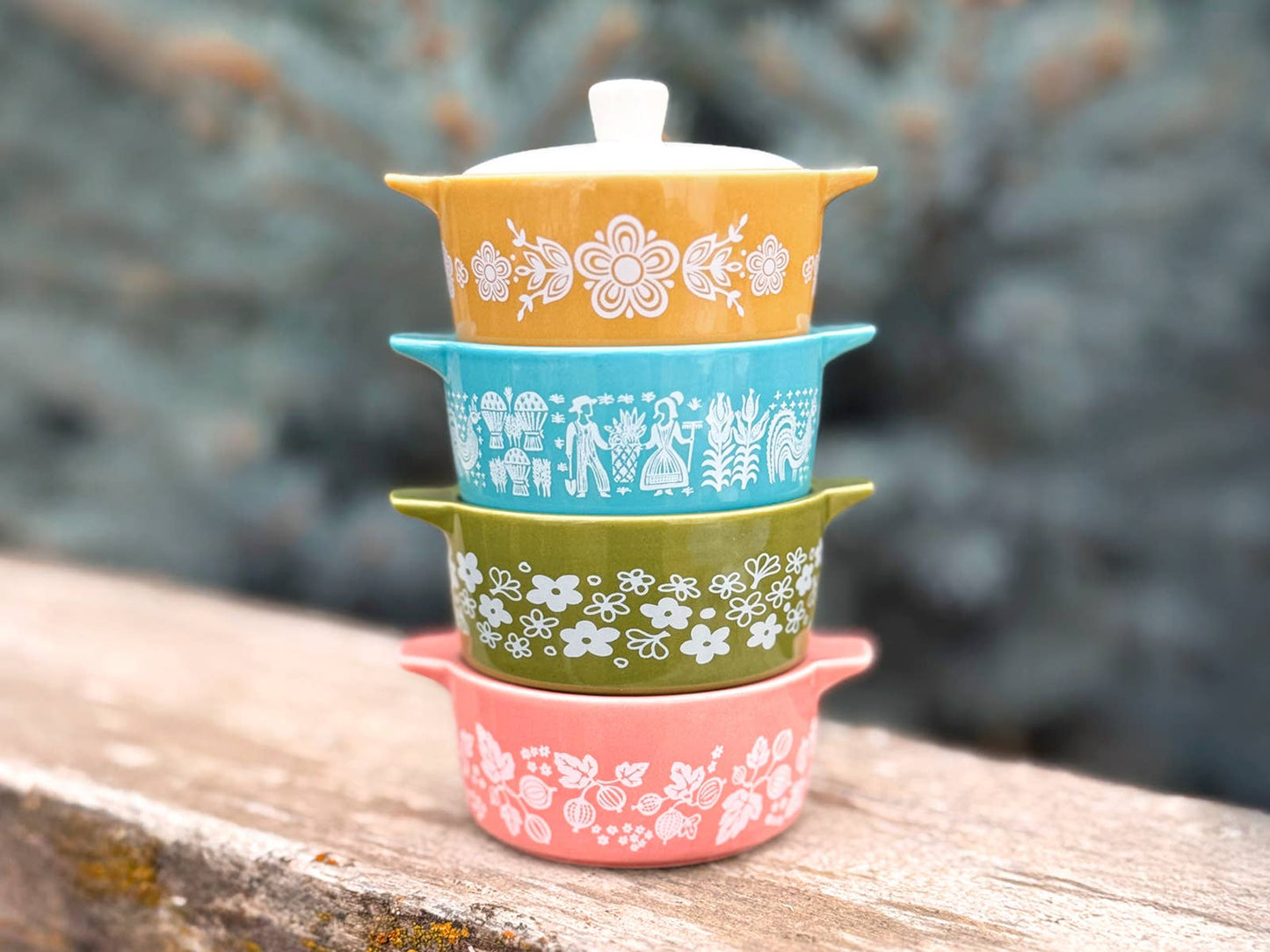 Pyrex-Inspired Butterfly Gold Casserole Ceramic Trinket Box