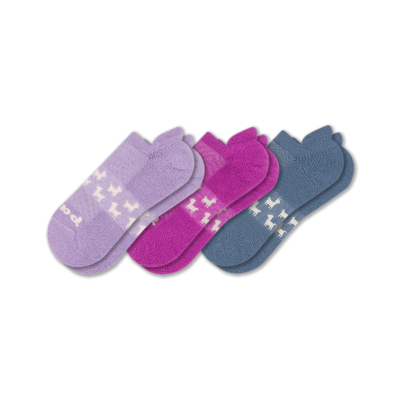 3 Pack - Women's Low Cut Pacas Socks: ALPACA/Chambray & Harbor Blue Alpaca & Dark Purple Melange Alpaca / Small / Medium (US: 5 - 8)