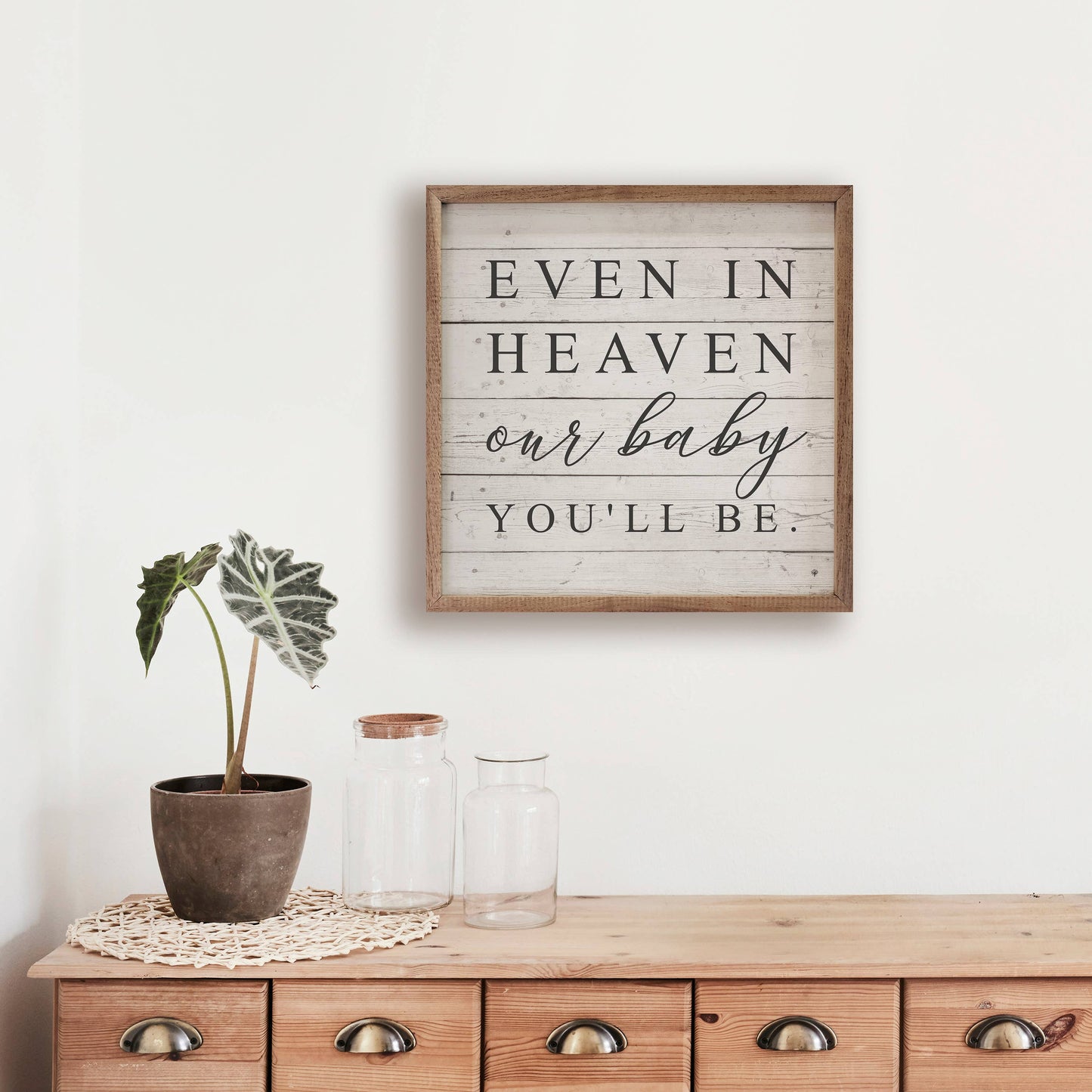 Even In Heaven Whitewash: 4 x 4 x 1