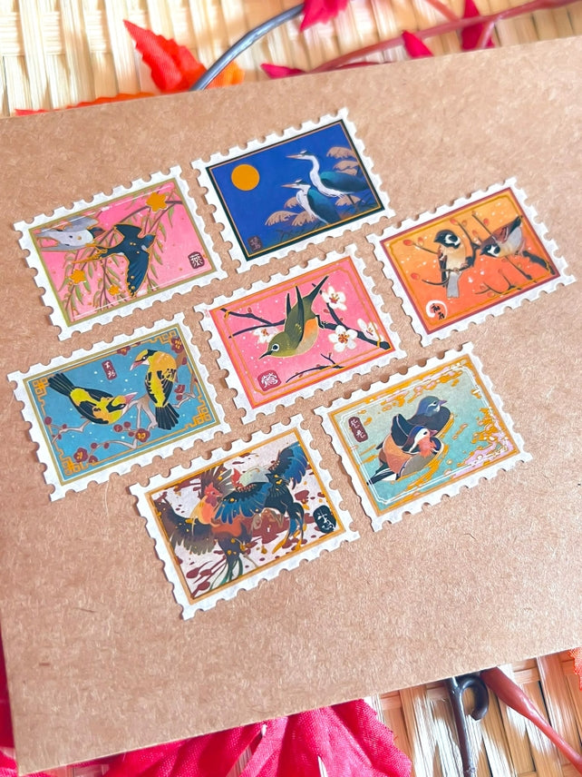 Gold Foil Bird Stamp Washi Tape