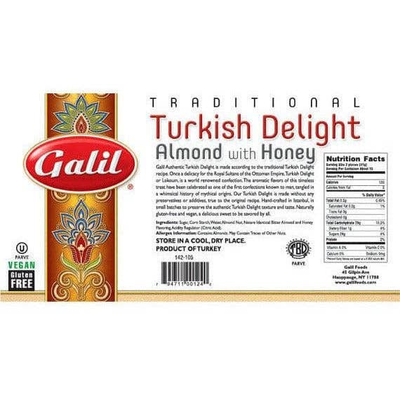 Almond Honey Turkish Delight | 16 oz | Galil: Pack of 1
