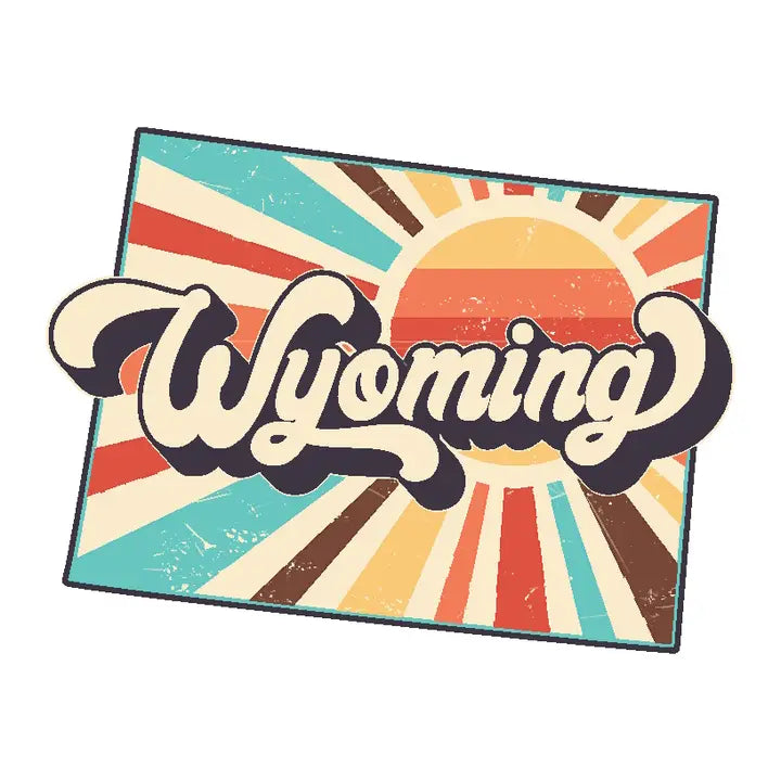 Colorful Wyoming State Sticker