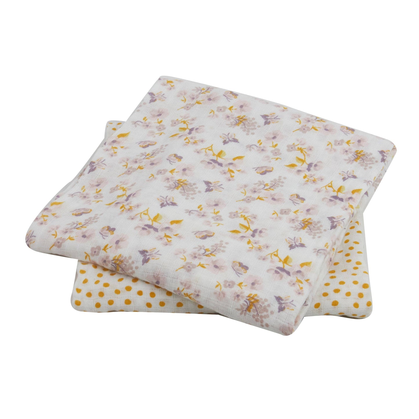 Chickpea Love Swaddle Baby Blanket 100% Muslin Cotton Baby Girl Gift Pack: Checkered & Polkadot / 36x40