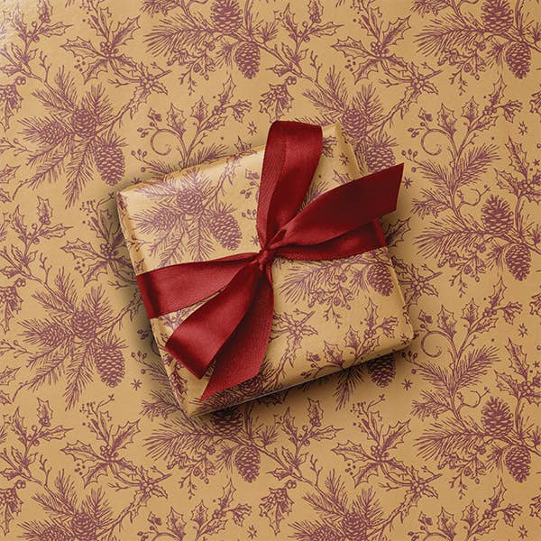 Christmas Gift Wrapping Paper: Green Tonal Stripe / 1 Pack / 24"x85'