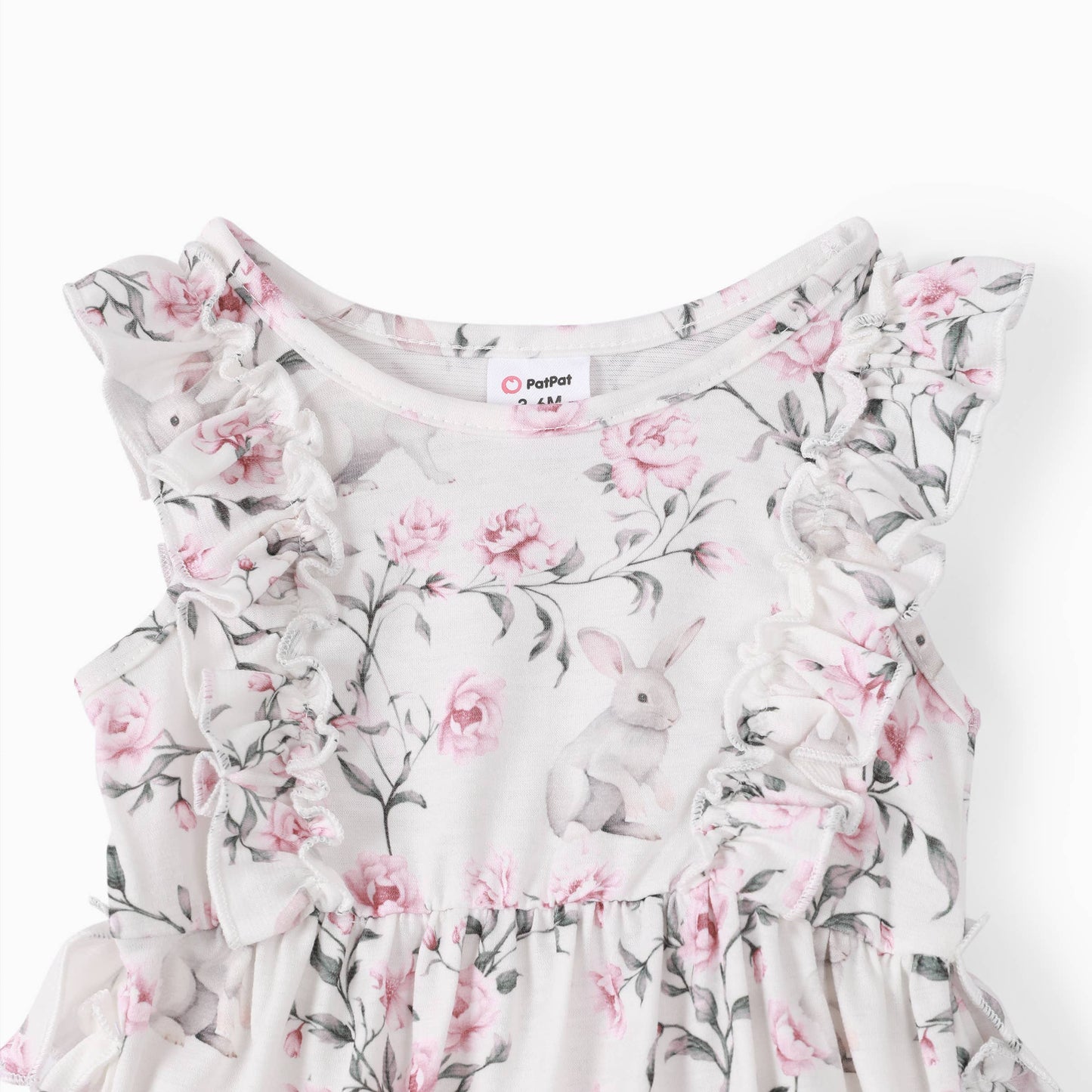Baby Girl 2pcs Rabbit Print Pajama Romper with Headband: Pink / 9-12 Months