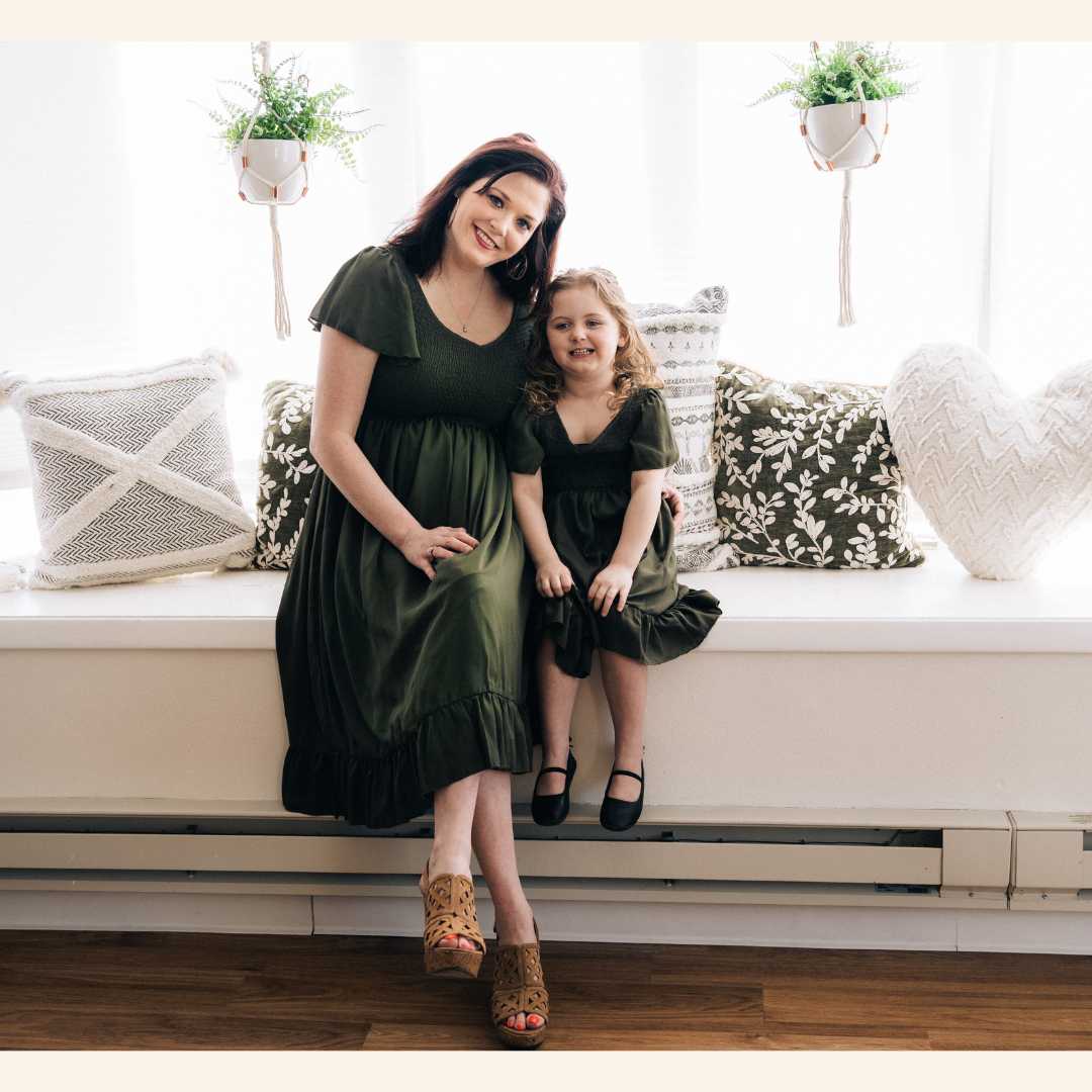 Dark Green Chiffon Dress - Child: 6-7Y