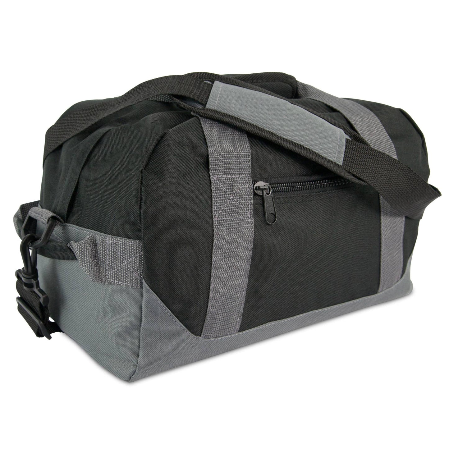 DALIX 14" Small Duffle Bag Two Toned Gym Travel Bag: Black