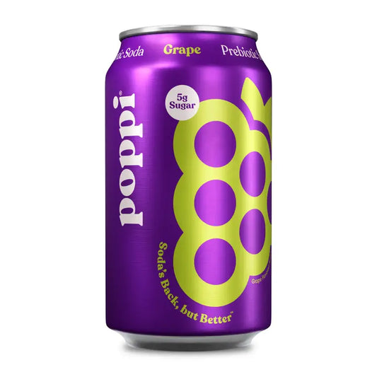 Poppi Grape Prebiotic Soda, (12 Fl Oz Can)
