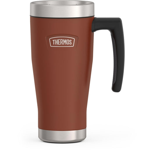 THERMOS TRAVEL MUG SS 16OZ BROWN