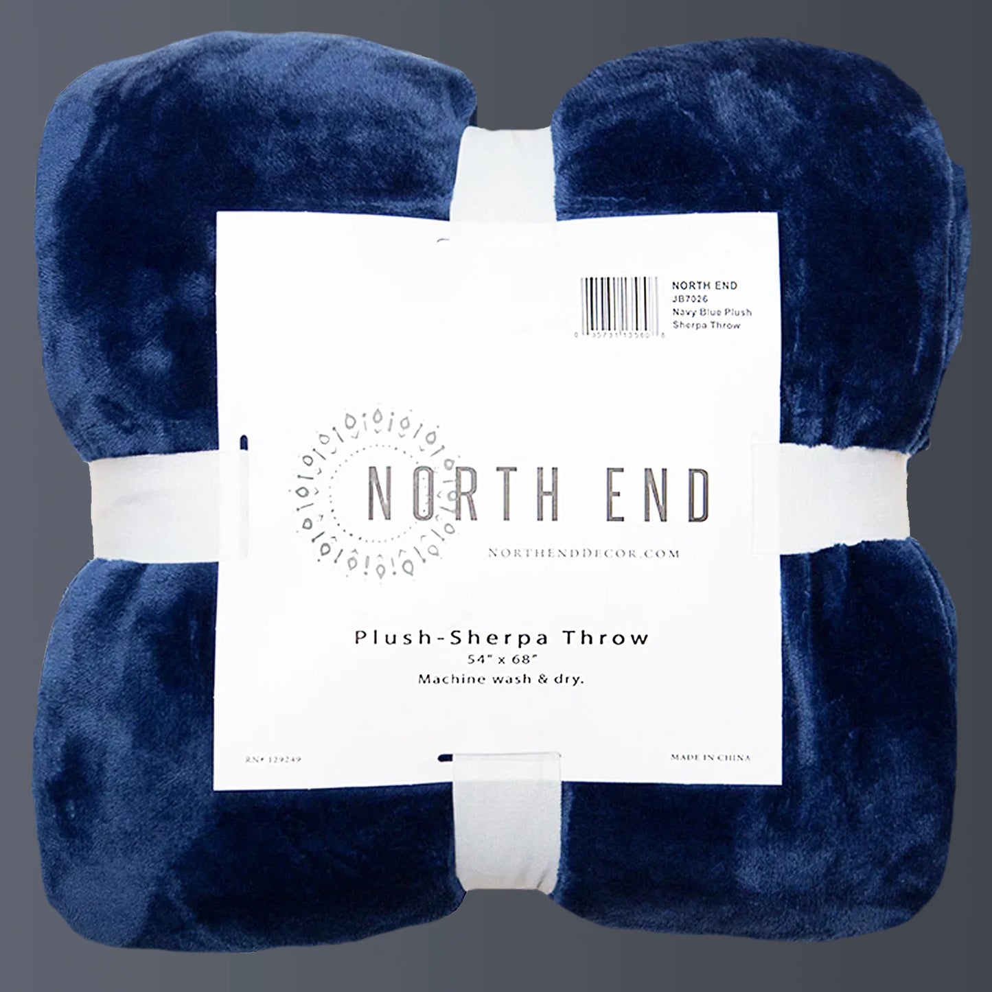 JB7026 Carsten's Navy Plush Throw Blanket