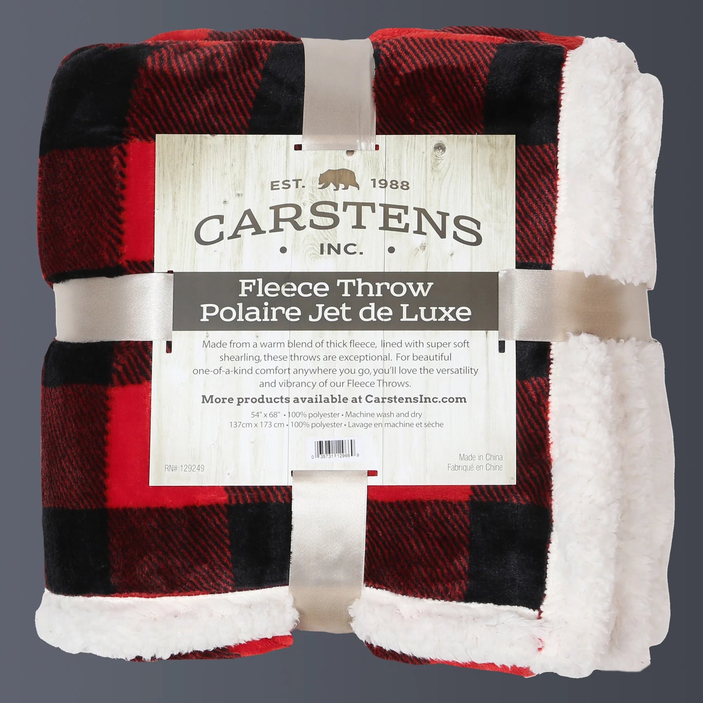 JP527 Carsten's LumberJack Plaid Plush Throw Blanket