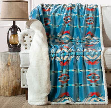 JP528 Casten's Turquoise Southwest Plush Throw