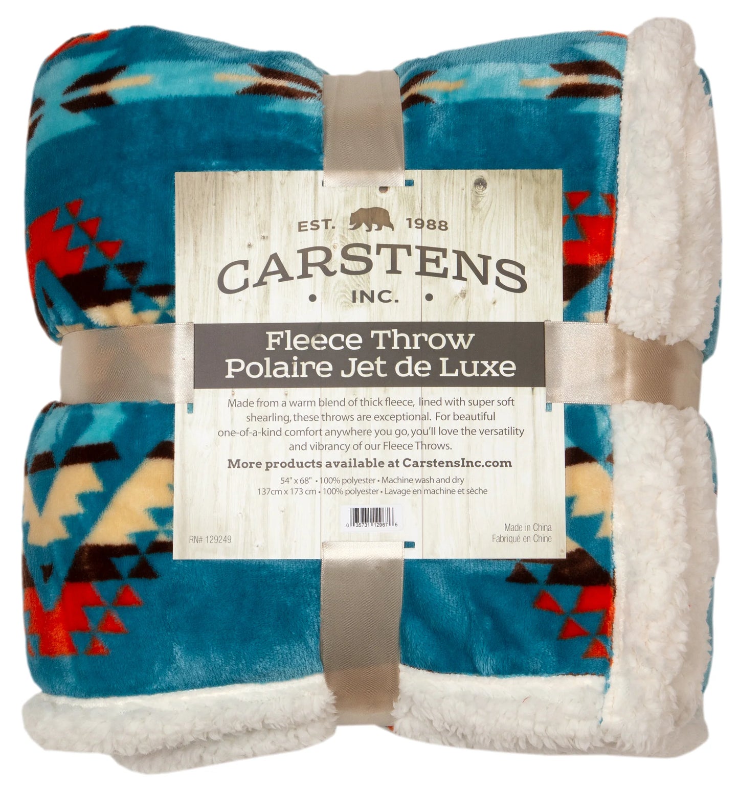 JP528 Casten's Turquoise Southwest Plush Throw