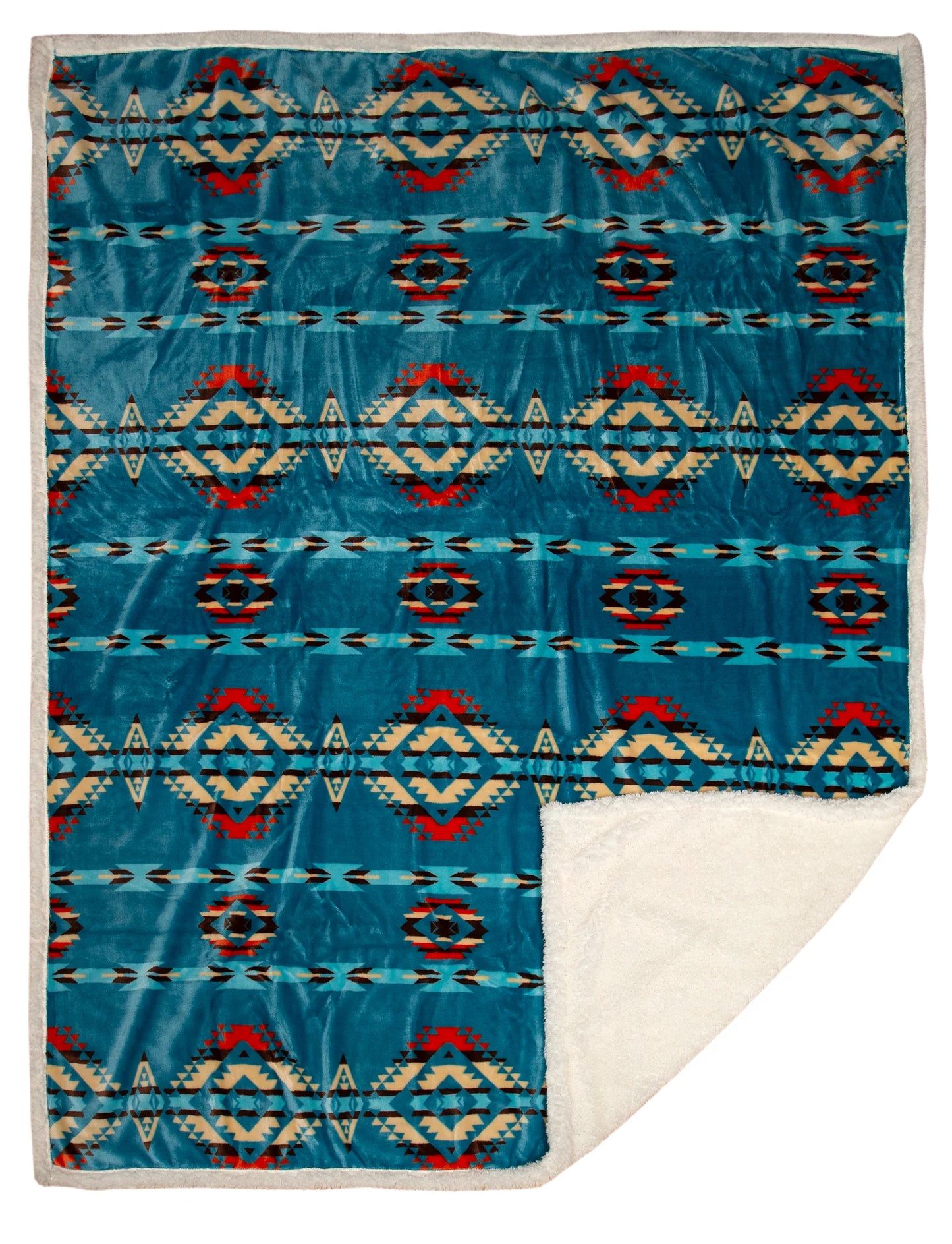 JP528 Casten's Turquoise Southwest Plush Throw