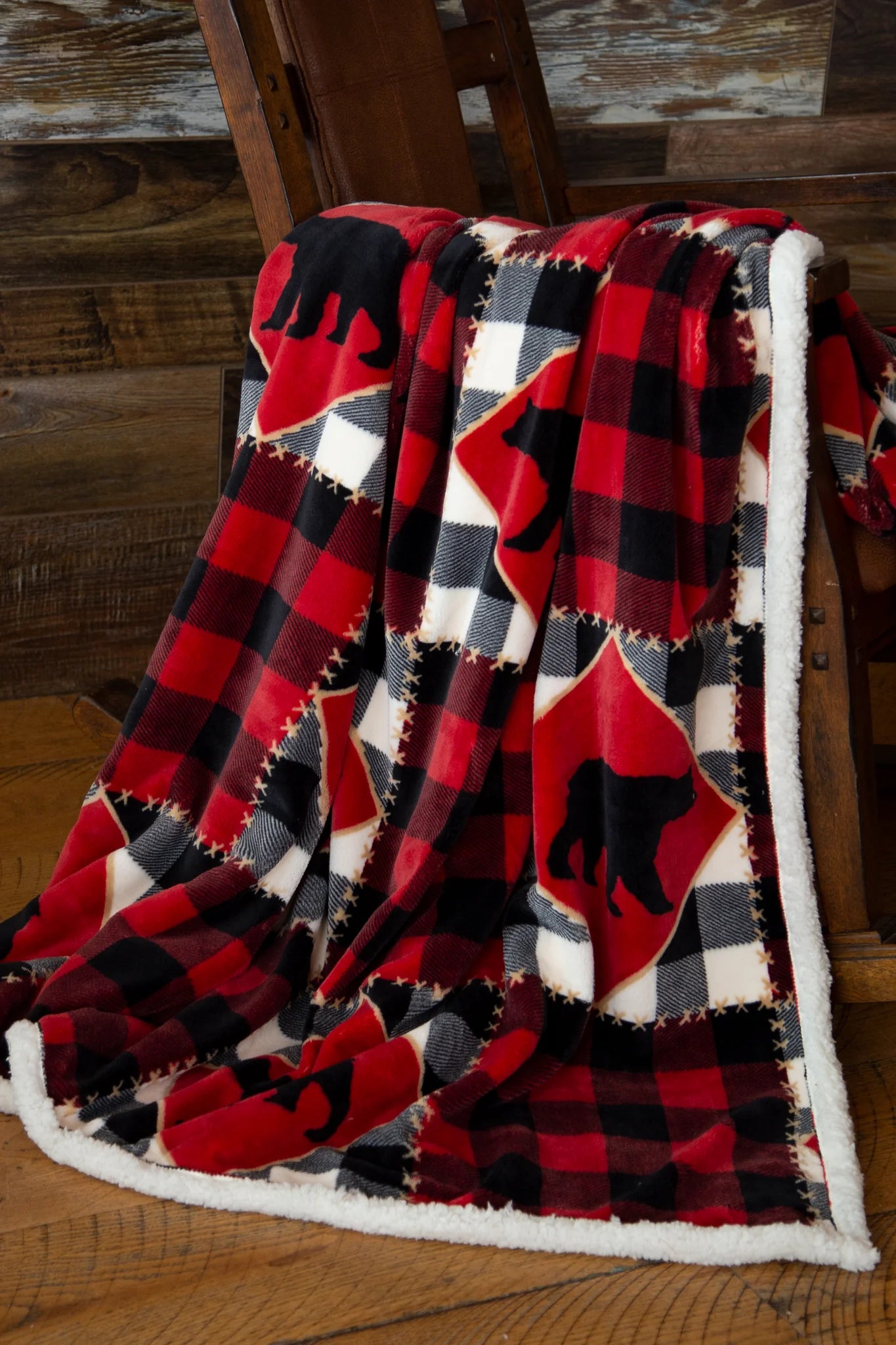 JP818 Carsten's LumberJack Bear Plush Throw Blanket