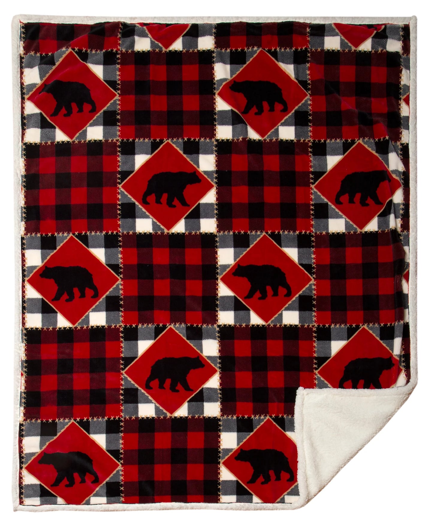 JP818 Carsten's LumberJack Bear Plush Throw Blanket