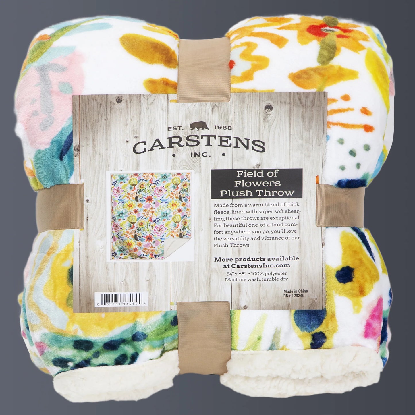 JP819 Carsten's Field Of Flowers Plush Throw Pillow