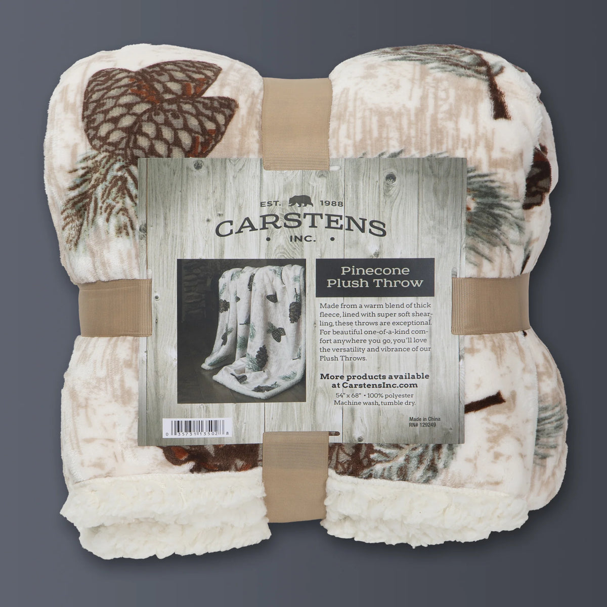 JP867 Carsten's Pinecone Plush Throw Blanket
