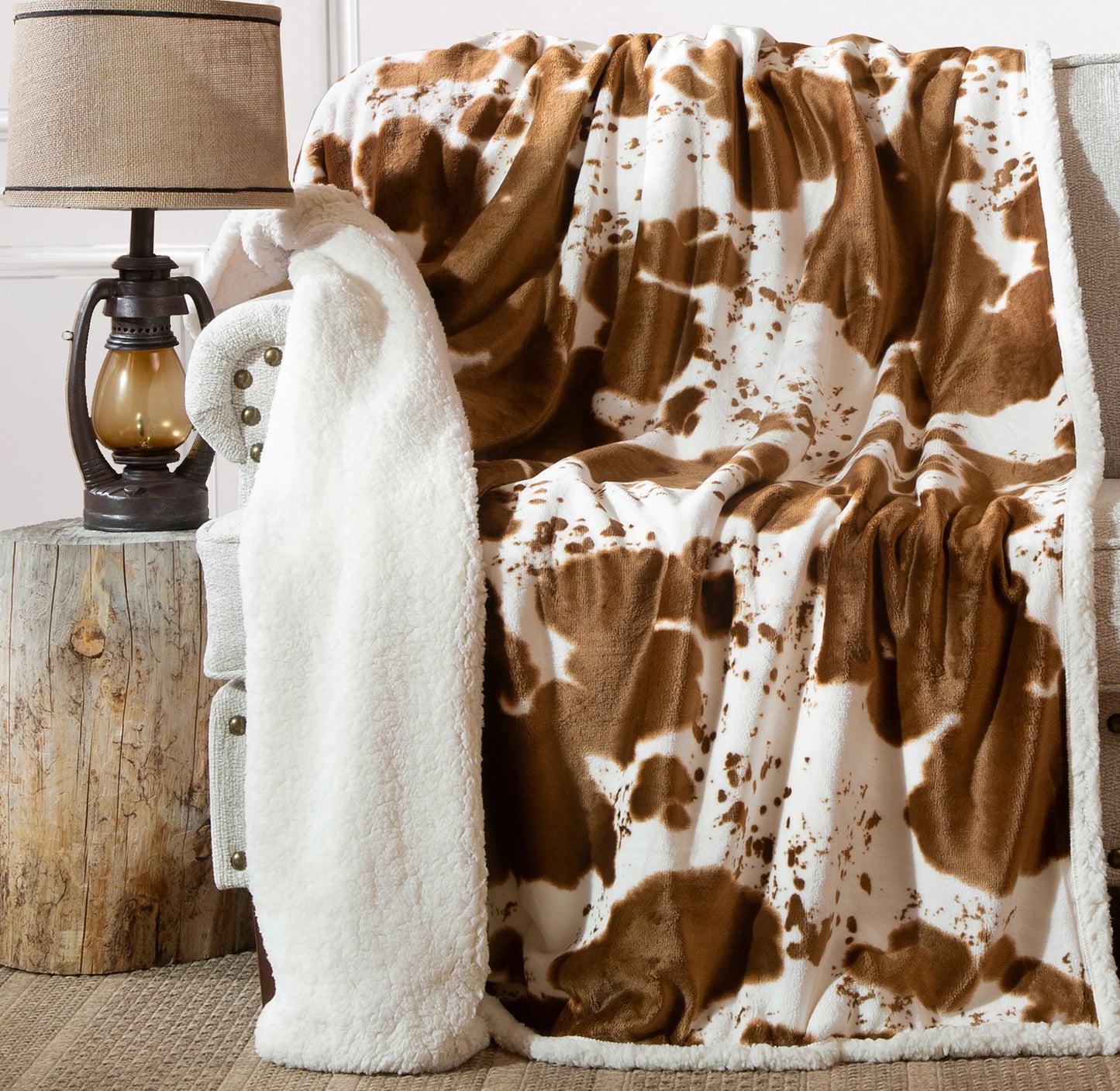 JP880 Carsten's Hair on Hide Plush Throw Blanket