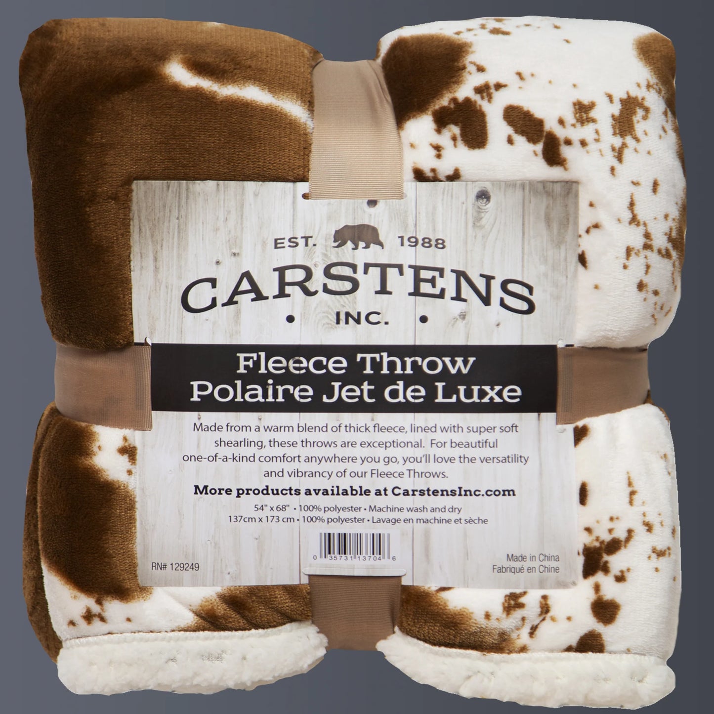 JP880 Carsten's Hair on Hide Plush Throw Blanket