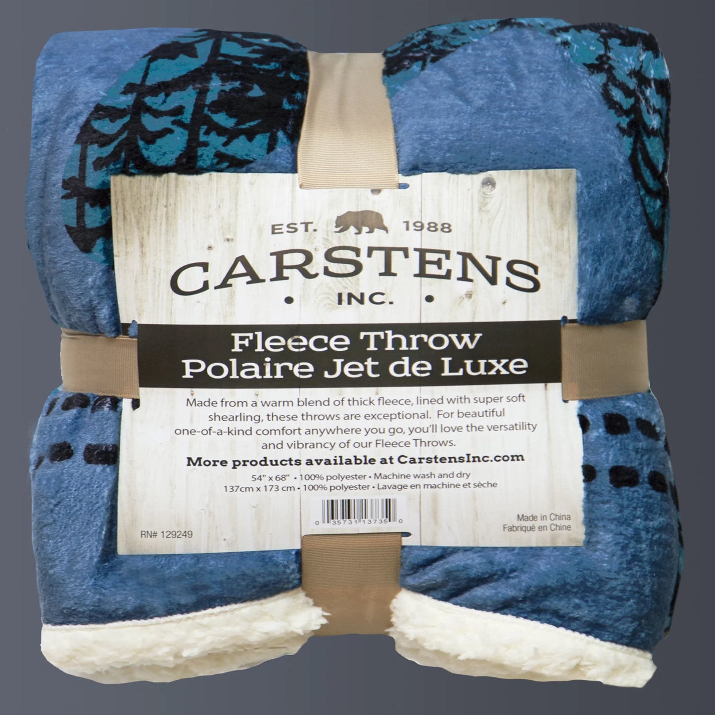 JP898 Carstens Three Bears Plush Throw Blanket