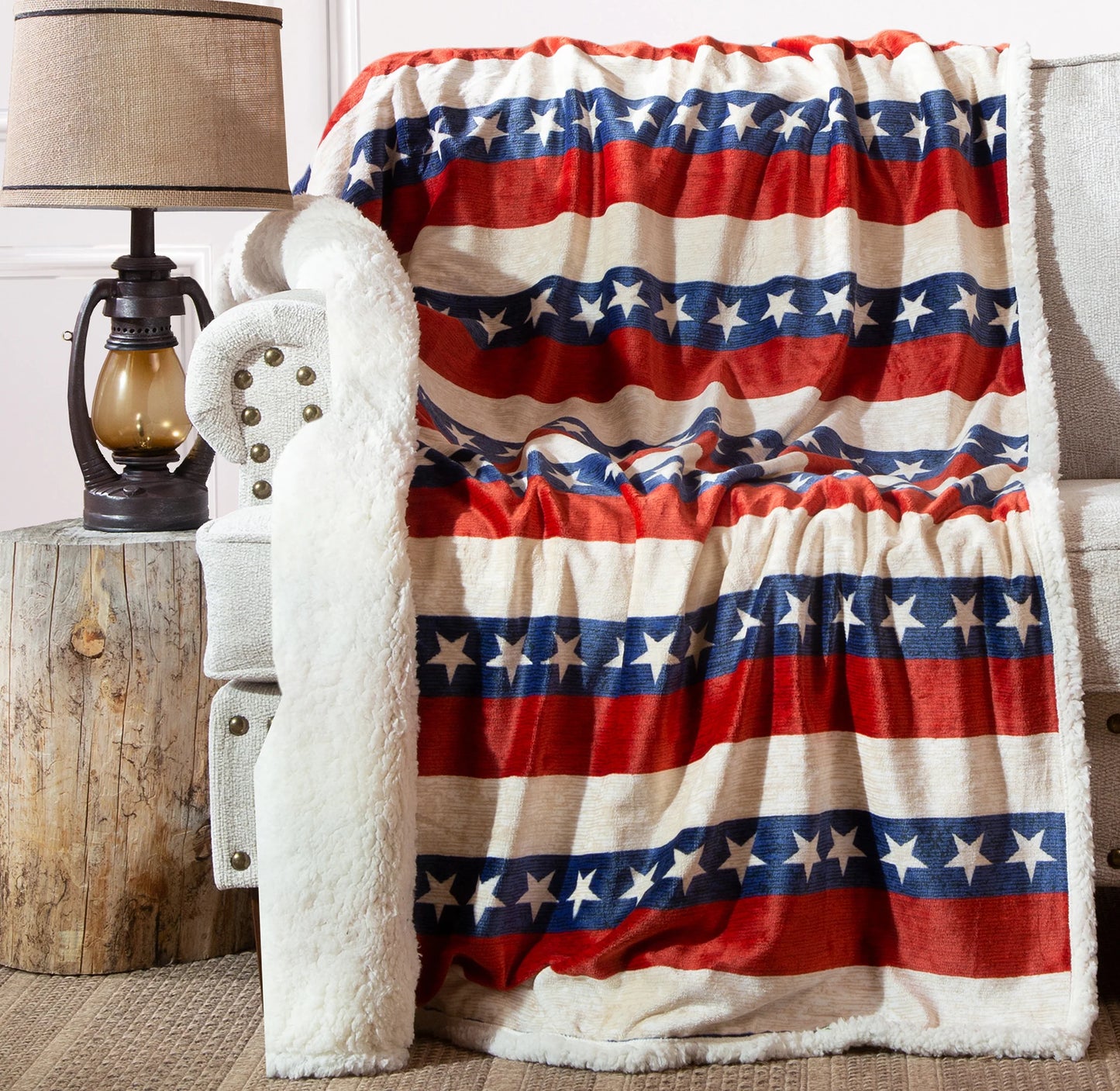 JP900 Carsten's Americana Plush Throw Blanket
