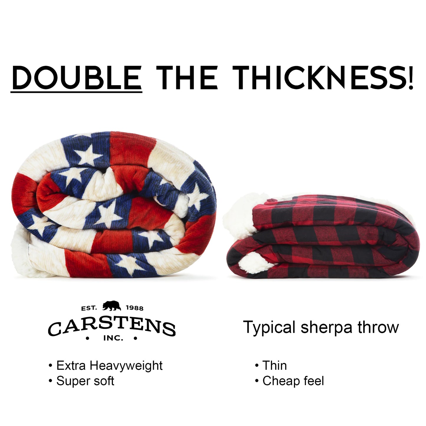 JP900 Carsten's Americana Plush Throw Blanket