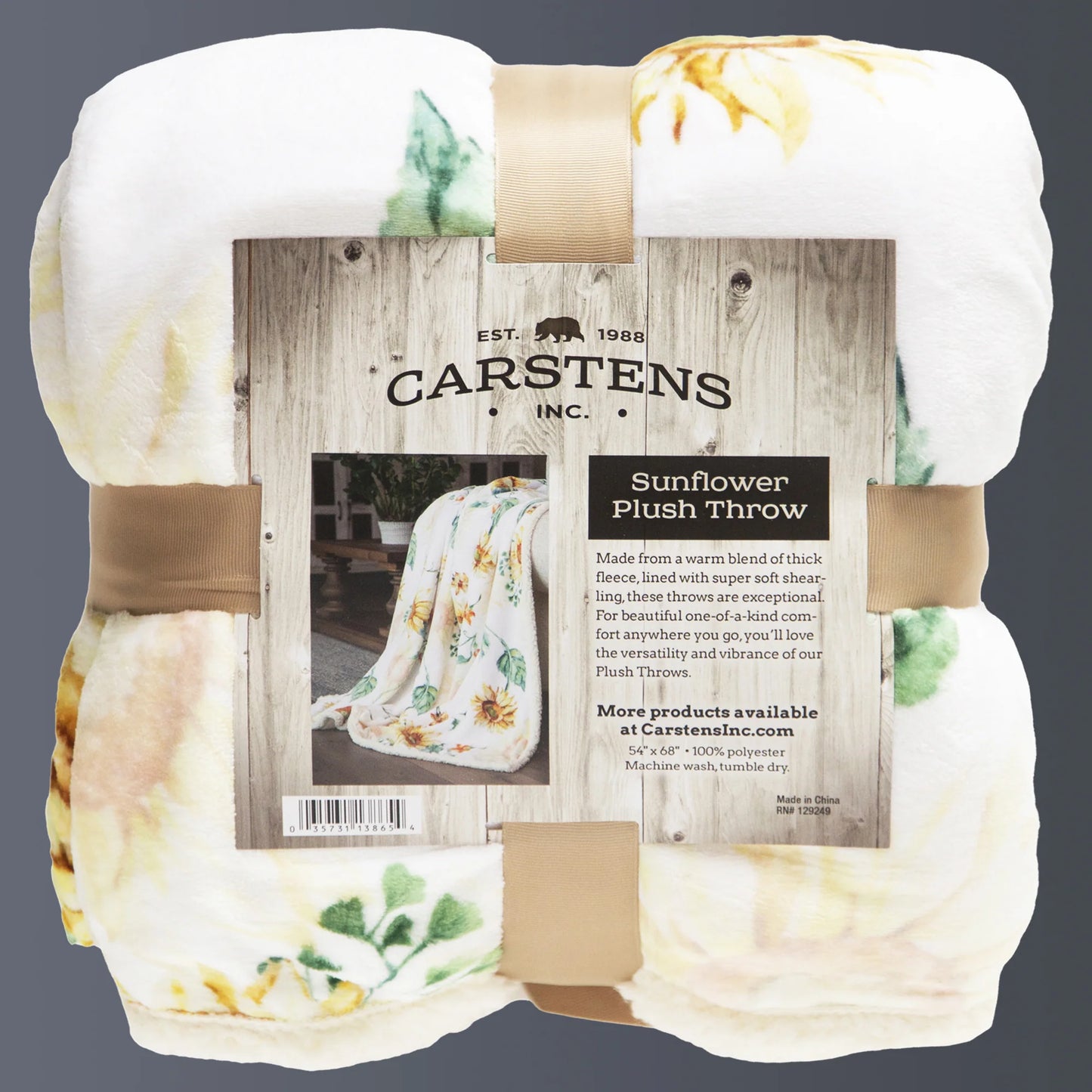 JP923 Carsten's Sunflower Plush Throw Blanket