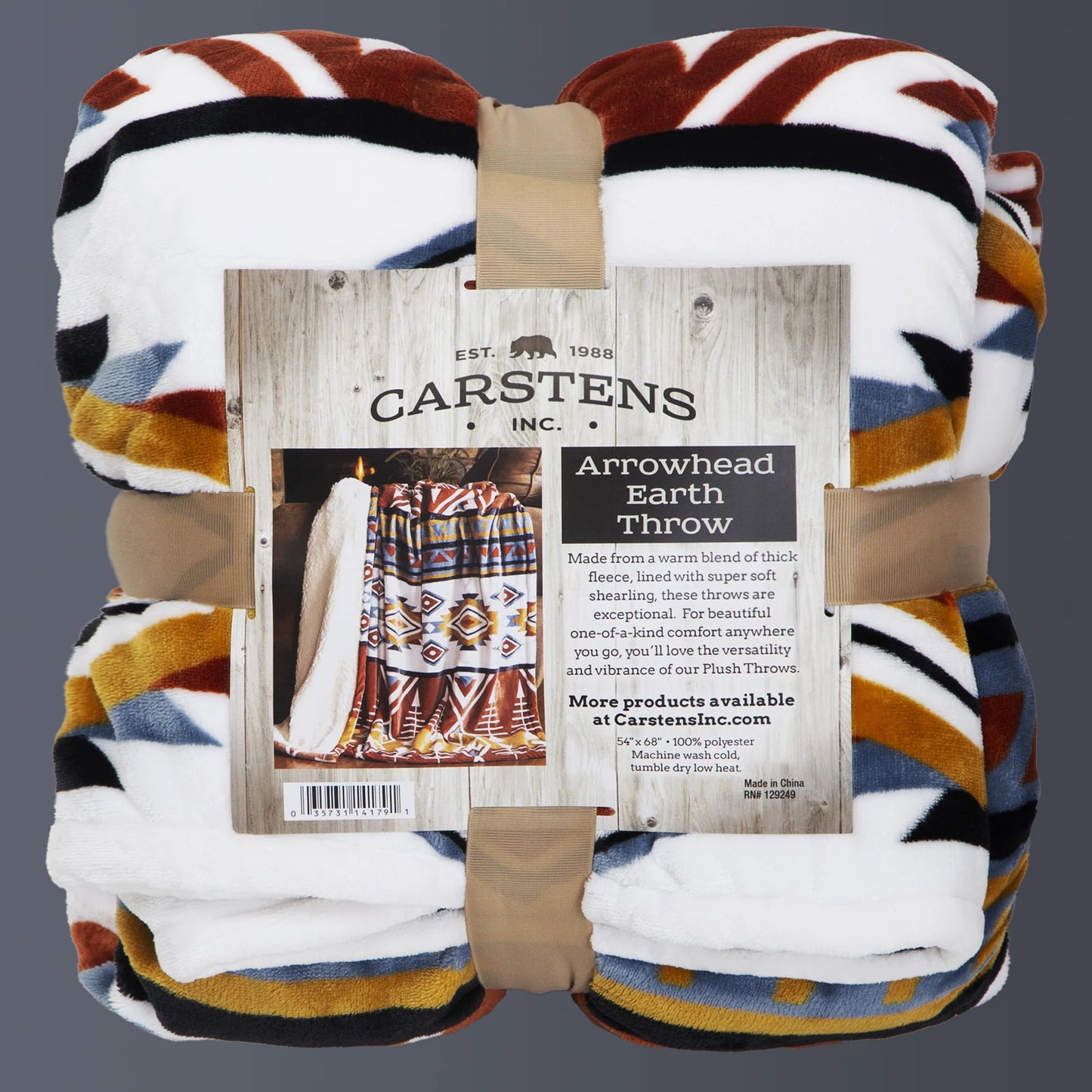 JP969 Carsten's Arrowhead Earth Plush Throw Blanket