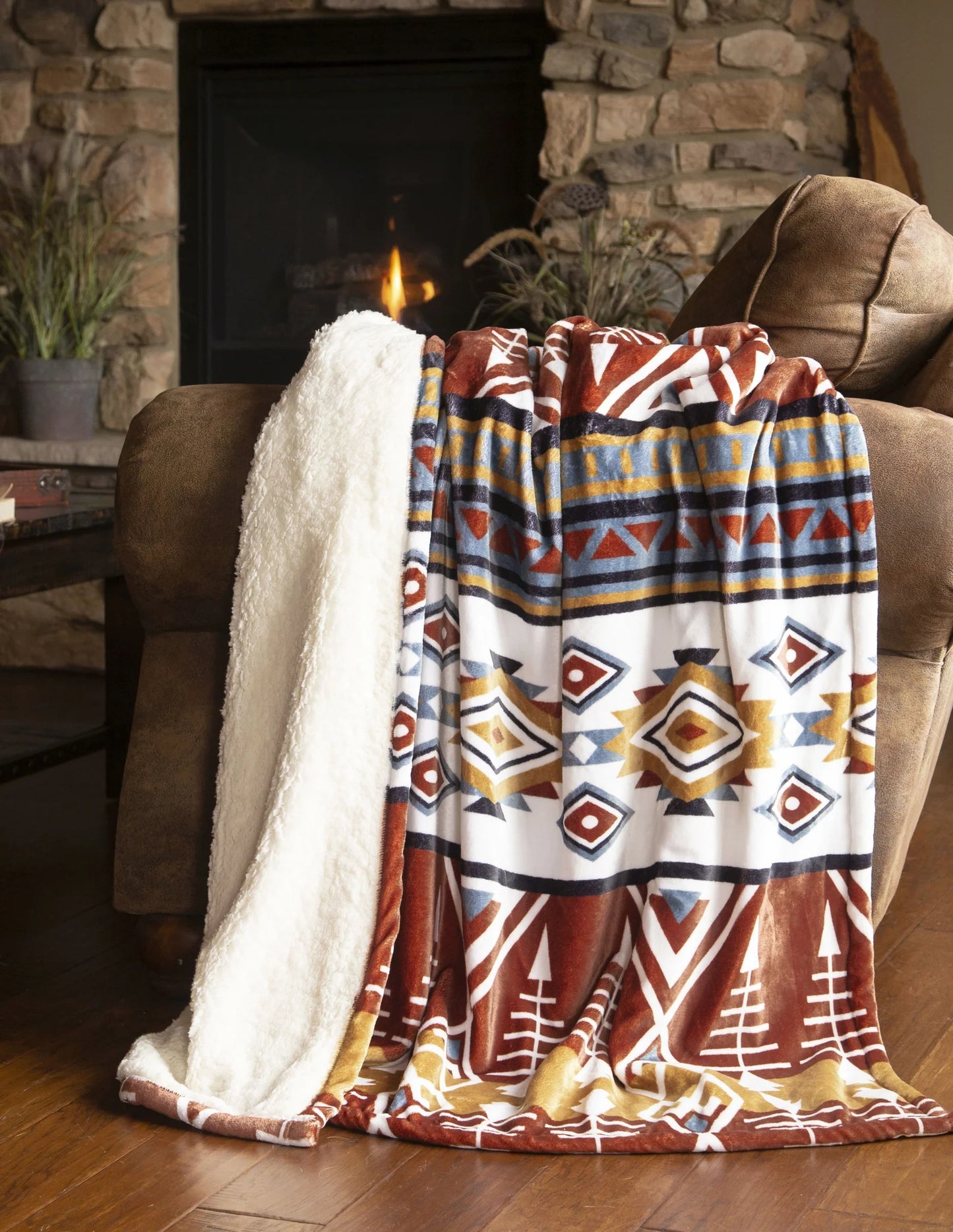 JP969 Carsten's Arrowhead Earth Plush Throw Blanket
