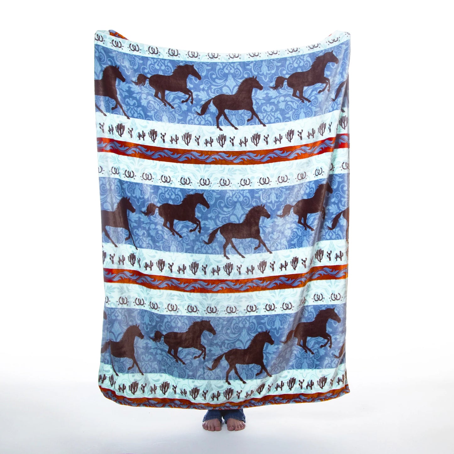 JP971 Casten's Dancing Horses Heavy Weight Unlined Throw Blanket