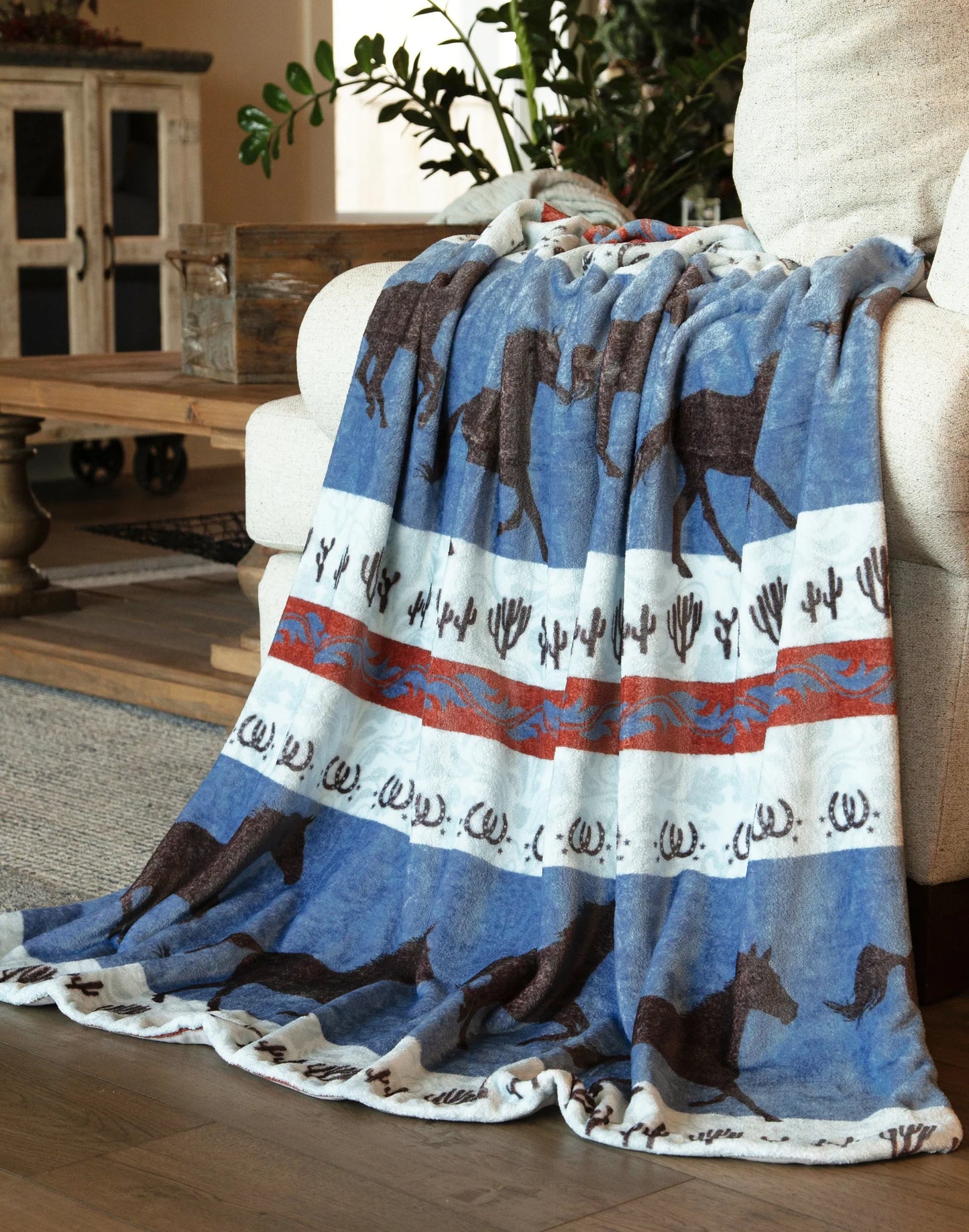 JP971 Casten's Dancing Horses Heavy Weight Unlined Throw Blanket