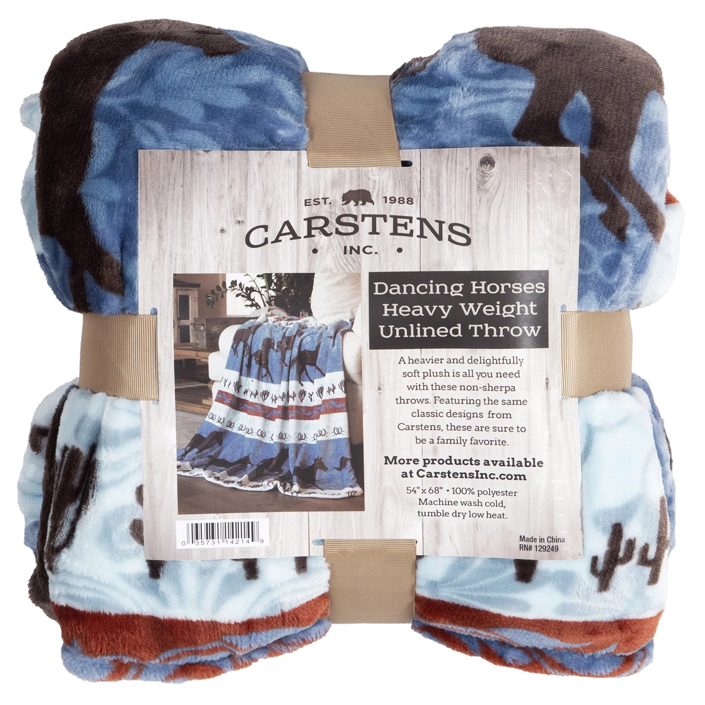 JP971 Casten's Dancing Horses Heavy Weight Unlined Throw Blanket