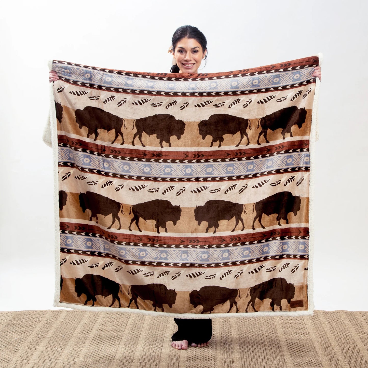 JW195 Carsten's Buffalo Plush Throw Blanket