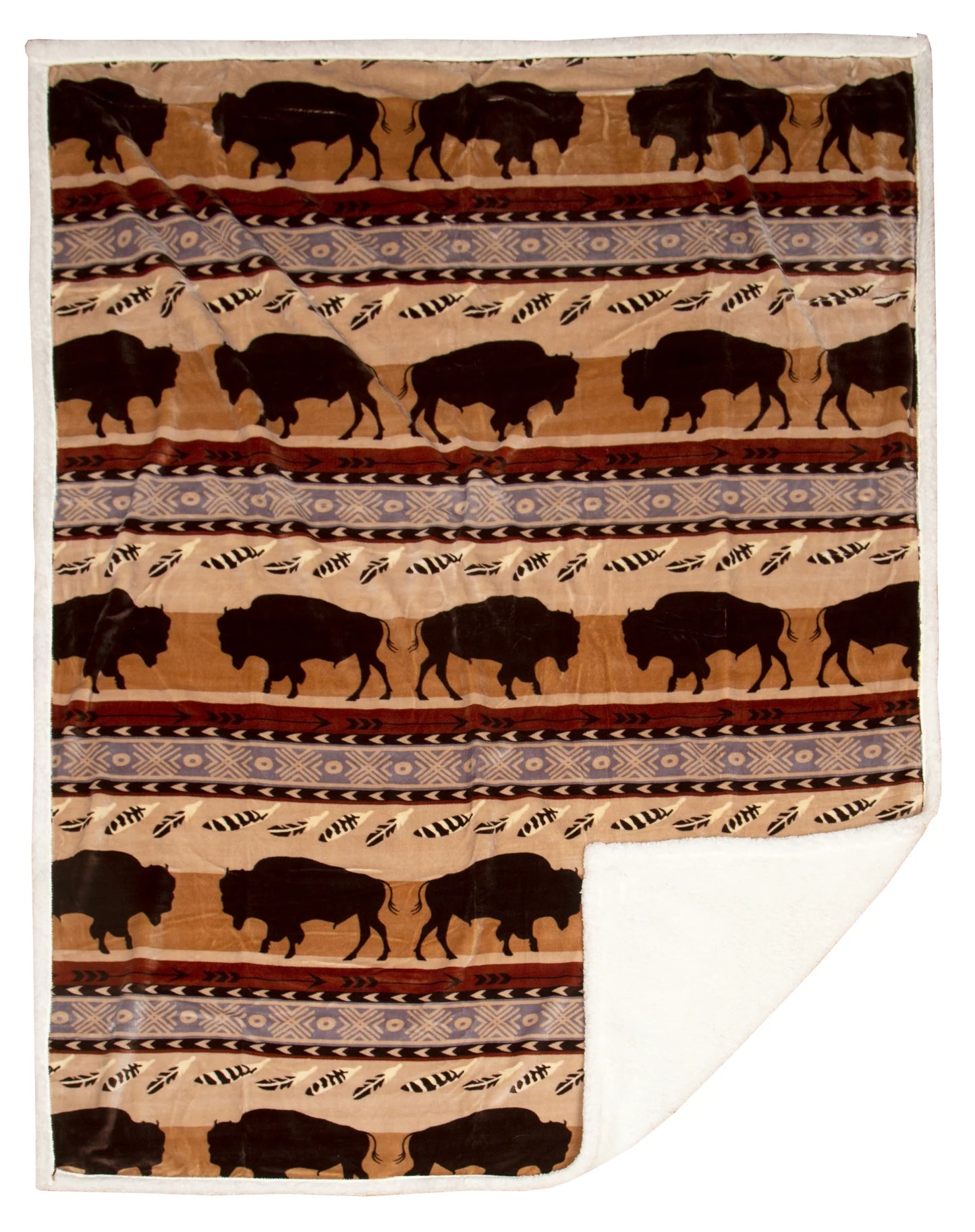 JW195 Carsten's Buffalo Plush Throw Blanket