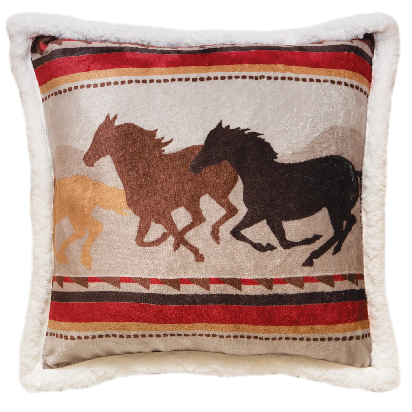 JW196-P Carsten's Wrangler Running Horses Throw Pillow