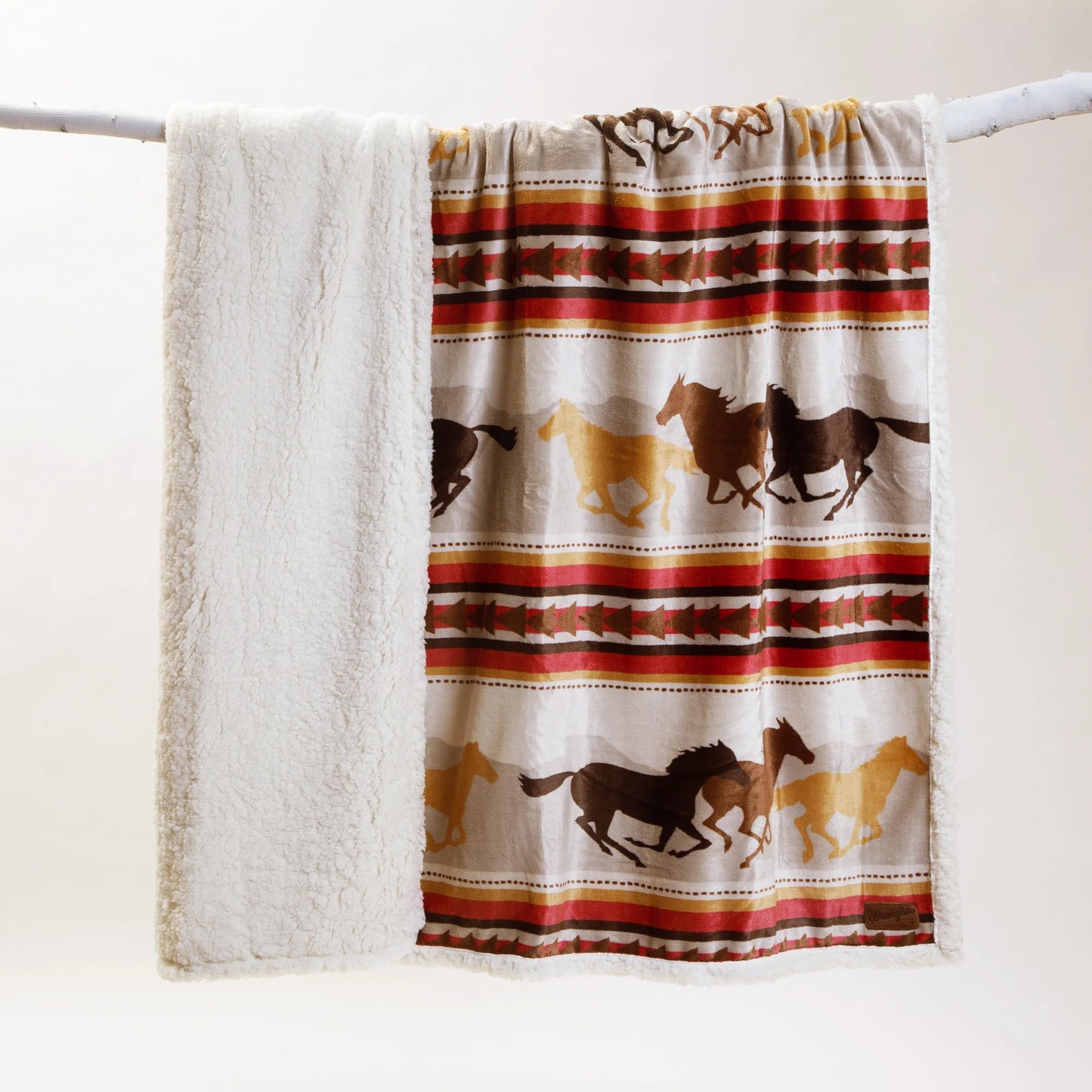 JW196 Carsten's Wrangler Running Horses Throw Blanket